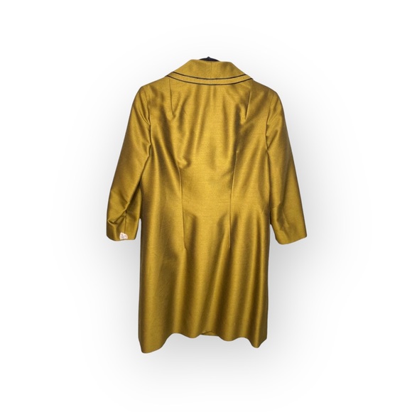Vintage: Gentry 𖡗 Handmade 3 Button Duponi Silk Coat 𖡗 Metallic Goldenrod 𖡗 - Picture 15 of 16